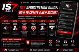 IS7 registration guide showing how to create a new account